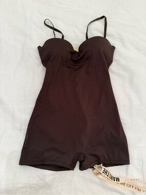 MARS THE LABEL Seamless Brown Shapewear Bodysuit